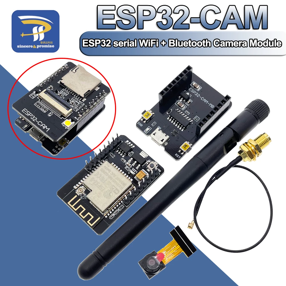 ESP32-CAM-MB ESP-32S wifi módulo serial para wifi placa de desenvolvimento 5v bluetooth com câmera ov2640 apoio foto/antena vídeo