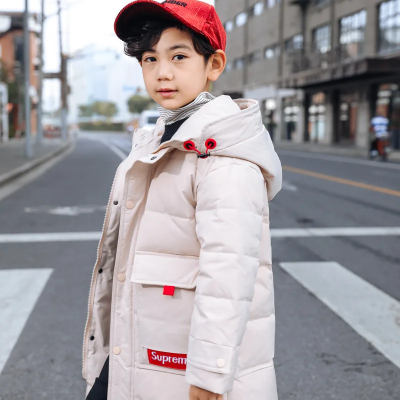 

2019 New Style Children's down Jacket BOYS Mid-length Casual Big Boy down Jacket Thick Winter Jacket