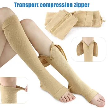 

Compression Socks Running Sports Calf Support Zipper Closure Elastic Knee Socks Slim Sleeping Beauty Leg Shapper Burn Fat Socks