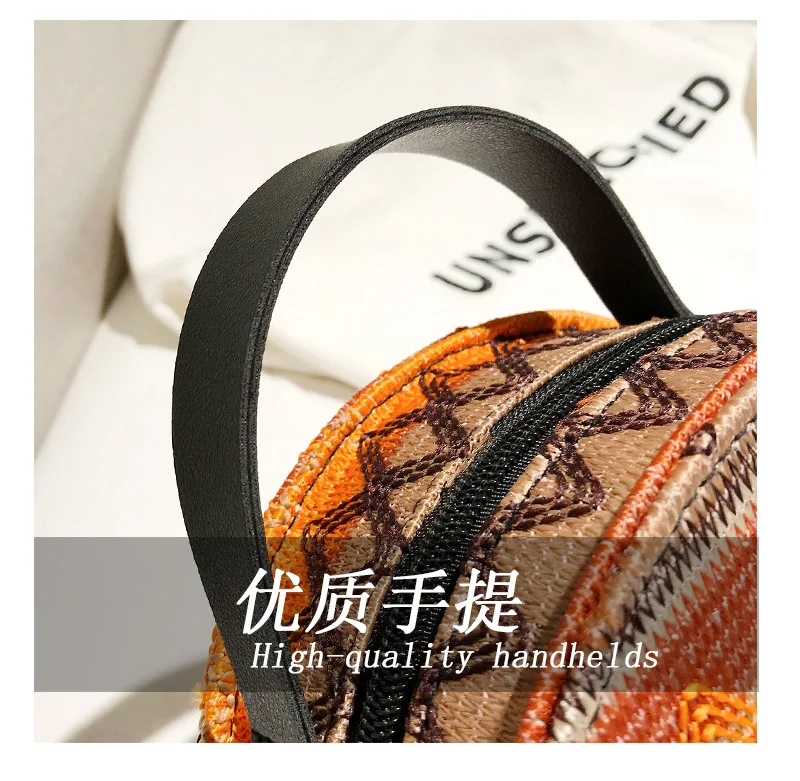 Women Straw Bags Rattan Woven Beach Shoulder Bags Ladies Crossbody Bag Handbag Female Bohemian Round Handmade