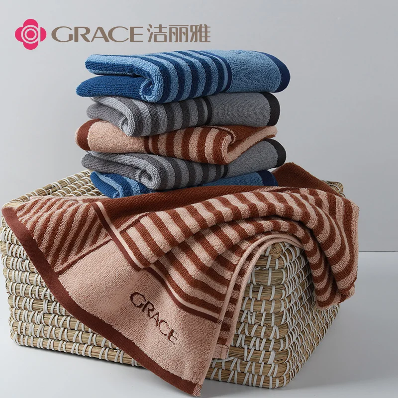 

Grace Pure 100% cotton face towel The four pack The man wiped her face long twill towel Each of the weight of 100 grams