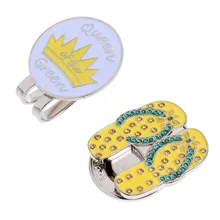 2 шт. блестящие босоножки дизайн буквы шаблон магнит, заколка на шляпу маркеры для мячей для гольфа подходит для гольф кепки козырек