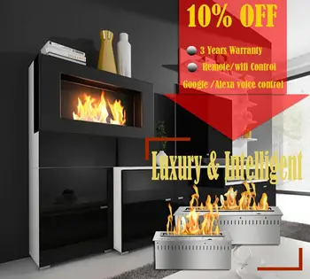 

Inno living fire 36 inch indoor insert remote fireplace stainless steel smart ethanol burner