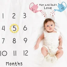 Blankets Calendar Backdrop-Cloth Photo-Accessories Baby Milestone Bebe Infant Cartoon-Pattern
