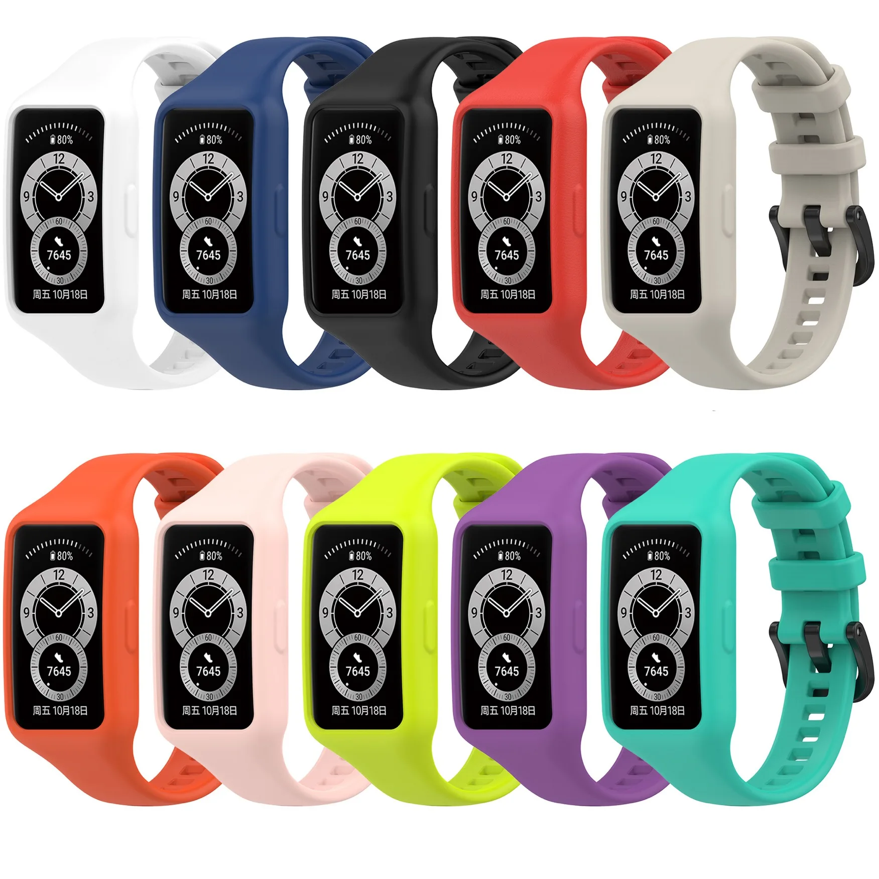 

2 в 1 противоударный силиконовый ремешок для Huawei Band 6 Honor Band 6 персонализированный спортивный смарт-браслет для Huawei Band 6 pro band