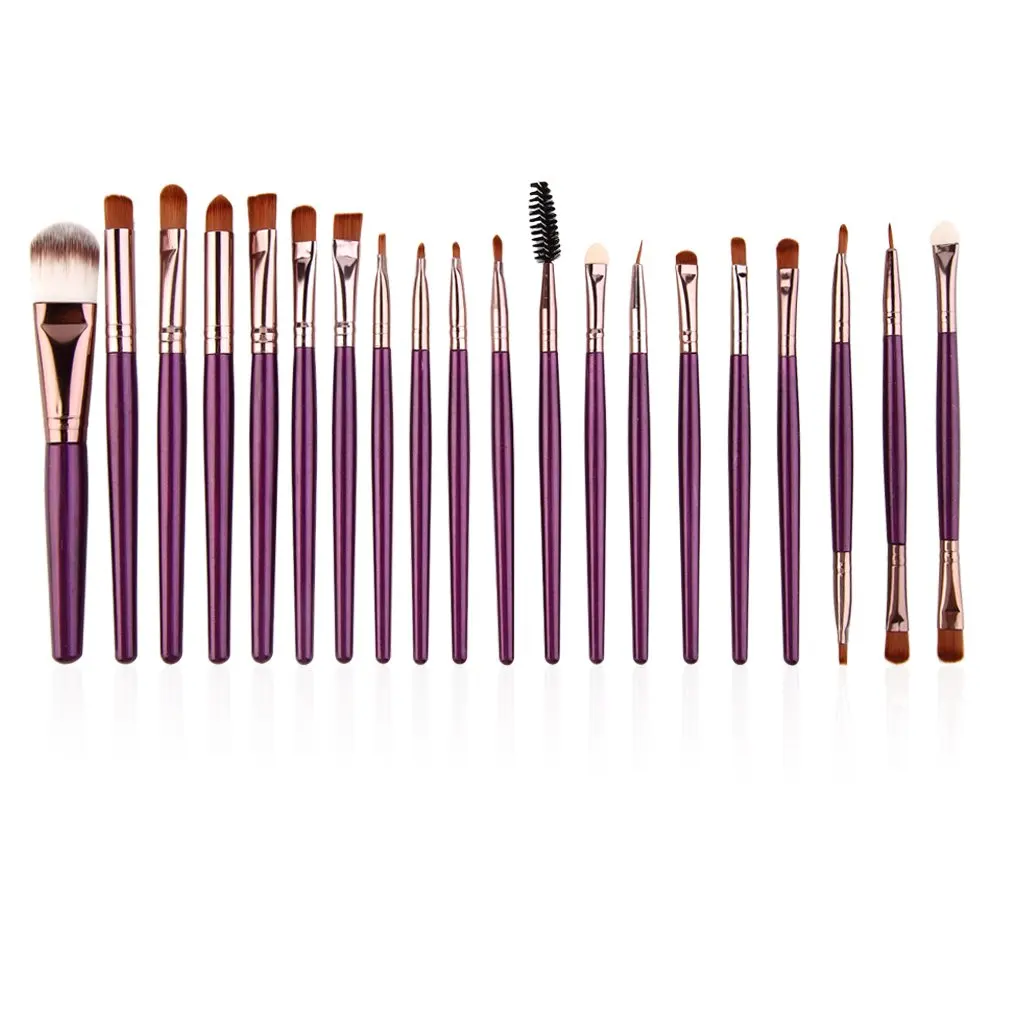 

New Arrival 20 pcs Professional Makeup Cosmetic Blush Purple Brush with Coffee Hair Blusher,Foundation,Powder quality