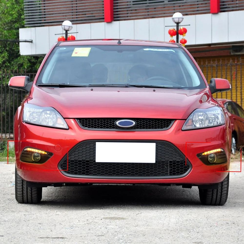 2 шт. Стайлинг автомобиля для Ford Focus Sedan светодиодный дневные ходовые огни дневной