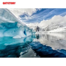 GATYZTORY 5D алмазная живопись Полная площадь DIY домашний декор мозаика Стразы Картина на холсте с логотипом на заказ Айсберг ледник