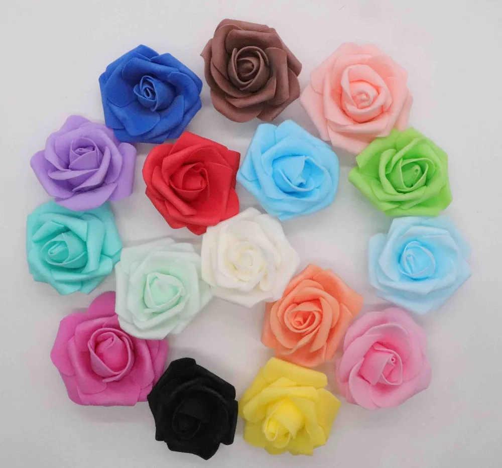 4cm/30pcs New Colorful Artificial Pe Foam Rose Flowers Bride Bouquet