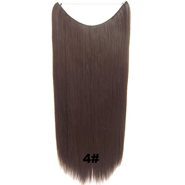 24inch 50grams 100grams Synthetic Hair Extension Gradual Color Brown Gray Blonde String Halo Hairpieces Extensions 100g-4