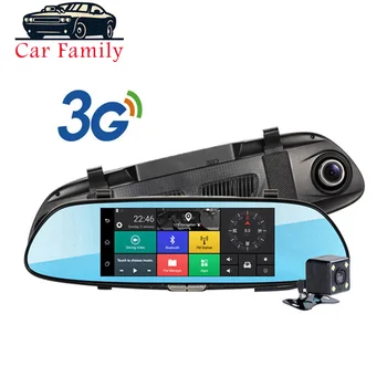 

Dashcam Built-in WiFi GPS Bluetooth FM Function Car DVR Android 5.0 3G 7 Inch Rearview Mirror Camera Dual Lens Car Registrator