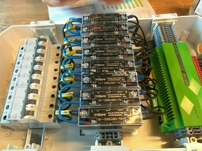 Contator de Estado Dissipador de Calor Relé de Estado Sólido em Trilho Sólido Monofásico-zero-cross-com Din Hsr-sl Ssr 25a ac - 12 Disjuntores