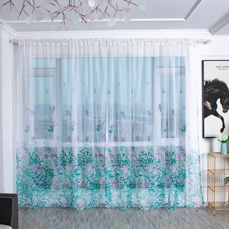 

Door Screen Voile Window Sheer Curtain Blinds Drape Bedroom Curtains Party Backdrop Elegant Christmas Decorations for Home Wall