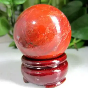 

NATURAL RED jasper quartz crystal sphere ball healing +base
