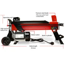 Machine à découper le bois hydraulique électrique, 6 tonnes, 2200W, 220V, haute puissance, pour la maison et la maison