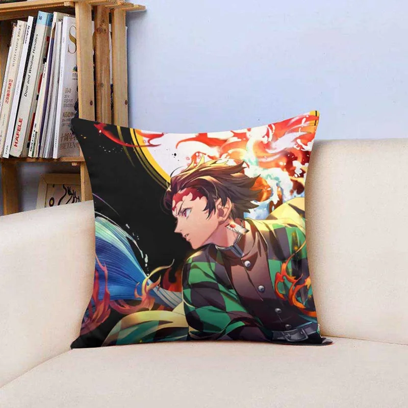 Аниме Demon Slayer: Kimetsu No Yaiba Kamado Tanjirou Dakimakura обнимающий чехол для подушки, наволочка для подушки 45x45 см