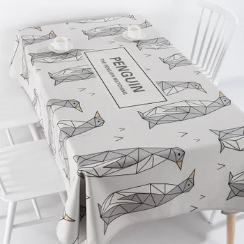 

Modern European coffee table cloth linen tablecloths cover towel thick rectangular antependium decoration penguin Christmas gift