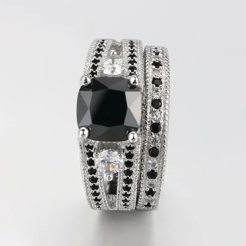 Модные кольца из белого золота с бриллиантами для женщин обручальное кольцо циркониевое Платиновое кубические Кольца Серебро 925 ювелирные изделия