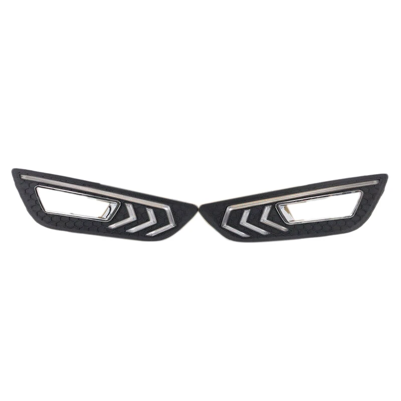 

LED Daytime Running Fog Lights Turn Indicator Bumper DRL Fit for Ford Focus 15+