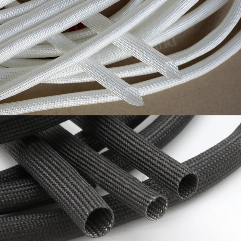 White/Black 600°C HIGH TEMP Φ1/1.5/2/2.5/3/4/6/7/8/10/12/14/16/18/20/25/30/40/50mm Fiberglass Sleeve Cable Wire Insulating Tube |