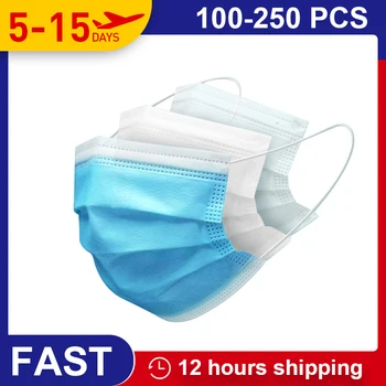 

Mouth Face Masks Filter Disposable Mask 3 Layer One Time Pollution Protect Anti Droplet Non Woven Mask Earloop