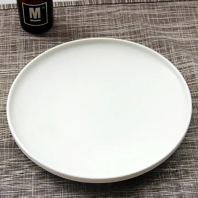 Керамическая посуда Десертная Тарелка Фруктовый салатник Nodric модный современный поднос бытовой 8/10 дюймов тарелка для стейка 1250 - Цвет: White