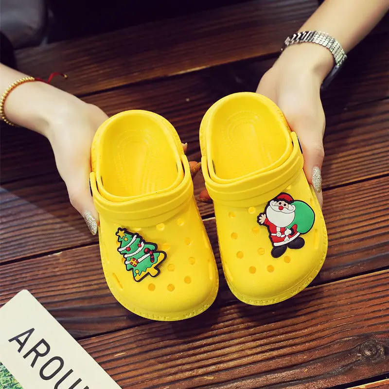 Children's Slippers Boy Girl Non-slip Cute Hollow Out Children's Hole Shoes Toddler Girls Sandals And Slippers Cartoon Clogs
