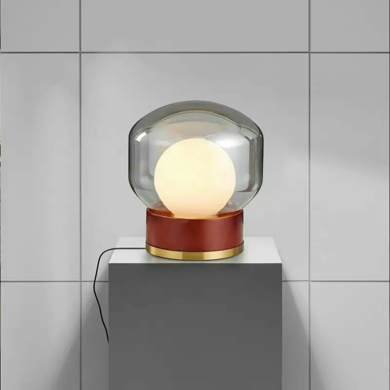 Modern LED desk lights wood glass creative study Simple living room lighting bedroom bedside table lamps
