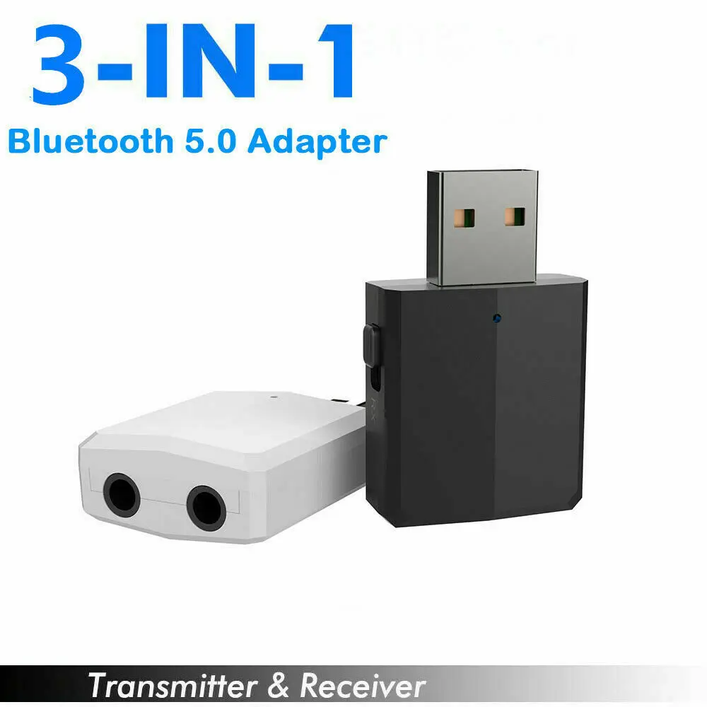 Черный Bluetooth 5,0 беспроводной передатчик приемник аудио адаптер мини портативный 3,5 мм Музыка AUX автомобильный телефон ПК ноутбук USB адаптер - Цвет: Черный
