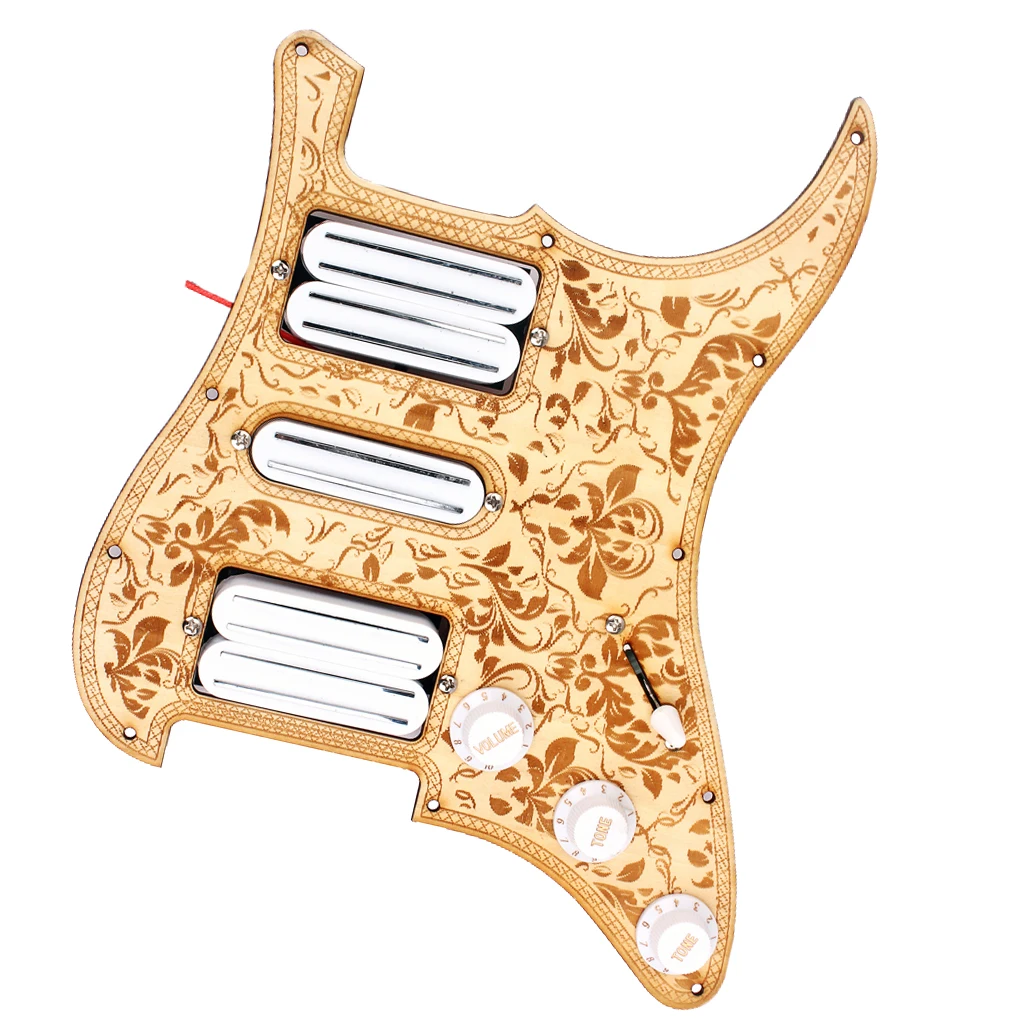 

Maple Pickguard Wired Dual Rail Humbucker Pickups for Electric Guitar Accessory