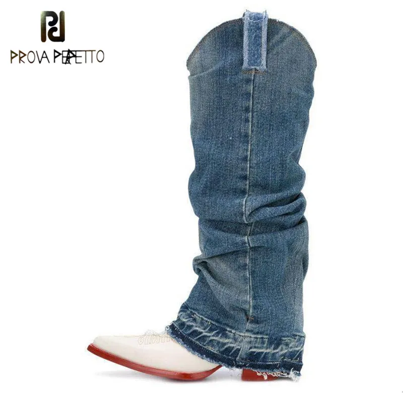 blue denim cowboy boots