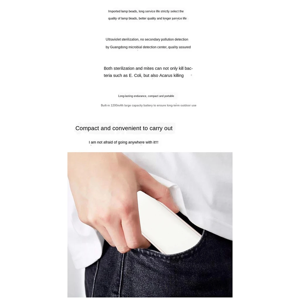 Portable Handheld UV Sterilizer Lamp USB Mini UVC Ultraviolet Germicidal Lamp Travel Efficient Disinfection UV Sanitizer Light