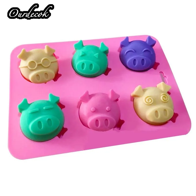 

4 Hole Cute Pig Food-grade Silicone Soap Mold Cake Angel Couple Handmade Maker Tool 3D Soap Molds DIY Crafts Mold