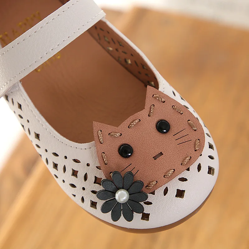 Дышащая обувь принцессы для девочек на плоской подошве; модная симпатичная детская обувь из искусственной кожи для девочек; повседневные туфли для детей младшего возраста