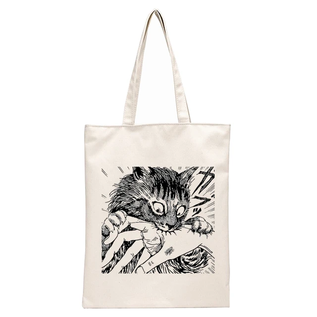 Japan Manga Junji Ito Tomie Shintaro Kago Graphic Hipster Cartoon Print Shopping Bags Girls Fashion Casual Pacakge Hand Bag N2056C
