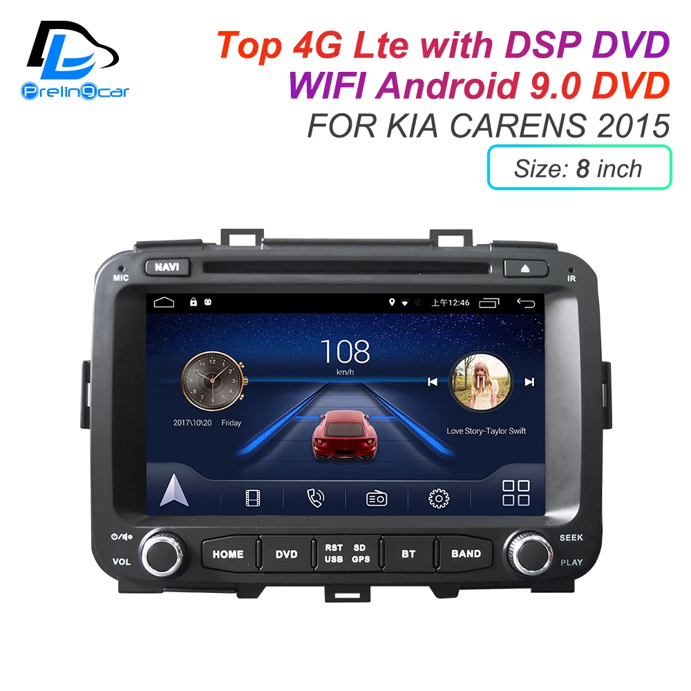 

IPS touch screen DSP sound Android 9.0 2 DIN 4g Lte radio For KIA Cerato Carens 2015 years GPS DVD player stereo navigation