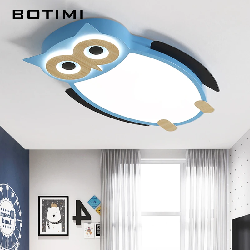 BOTIMI, современный светодиодный потолочный светильник в форме совы для детской спальни, комнаты для мальчиков и девочек
