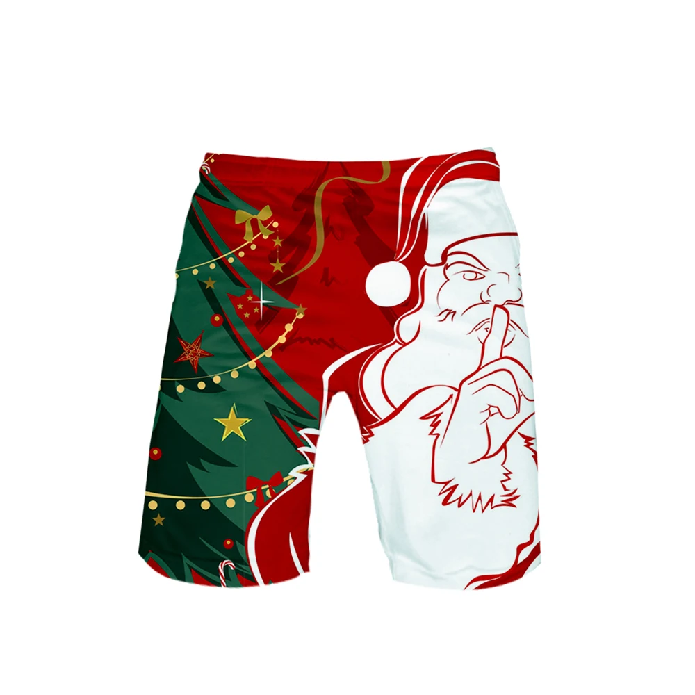Merry Christmas 3D приколотый Западный народный праздник подарок летние мужские модные крутые трендовые шорты популярные повседневные летние шорты