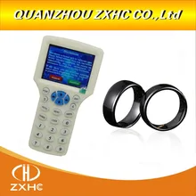Английский язык RFID считыватель писатель Копир Дубликатор 10 частот с USB кабелем для 125 кГц 13,56 МГц карт ЖК-экран+ rfid кольцо
