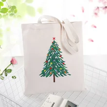 Холщовая Сумка Для Покупок Сумка-тоут текст DIY ежедневное использование пользовательский принт логотип Рождество эко многоразовая утилизация