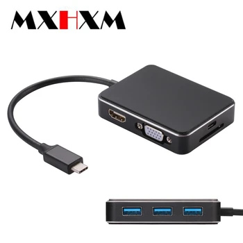 

type-c-turn HDMI 4K HD SDtf reading card PD charging seven-in-one converter 7in1vga converter