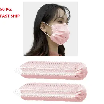 

50 Pieces Non-woven 3 layers Adults Disposable Anti-Haze Safe Breathable Face Mouth Mask Dustproof Dark Ear loop Filter Masks