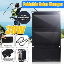 Sunpower-cargador de Panel Solar plegable, portátil, 30W, 5V, USB Dual, mochila de camuflaje, Camping, senderismo, para teléfono