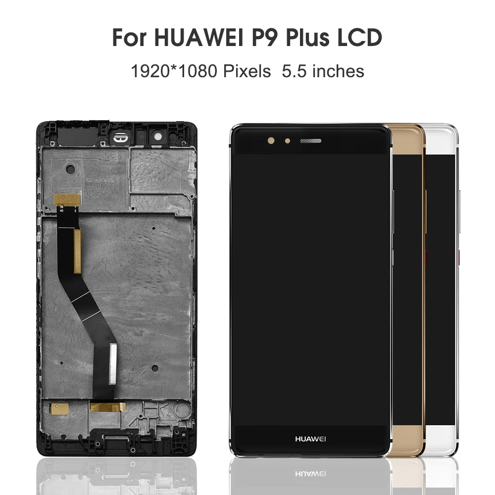 

5.5in AMOLED P9 Plus LCD display For Huawei P9 PLUS touch screen Digitizer Sensor Panel Assembly with Frame Display Replacement