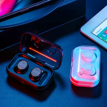 

Wireless Bluetooth Earphone Waterproof Sport Headphone 5.0 with Charging Box Touch control Earphones Build-in Mic Headphones