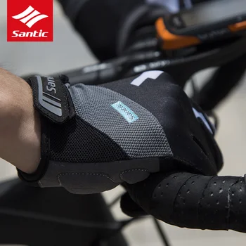 

Santic Cycling Gloves Full Finger with Touch Function Quick Dry Windproof Shockproof for Spring Autumn