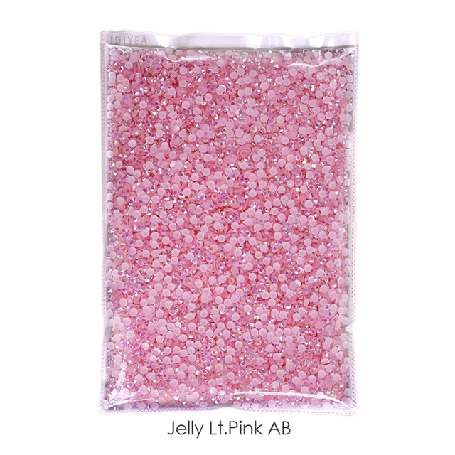 Wholesale Jelly AB Resin Non Hot Fix Rhinestones Cтразы Flatback Plastic Crystals Strass Glitters Stone Bulk Big Package for DIY Jelly Lt.Pink AB