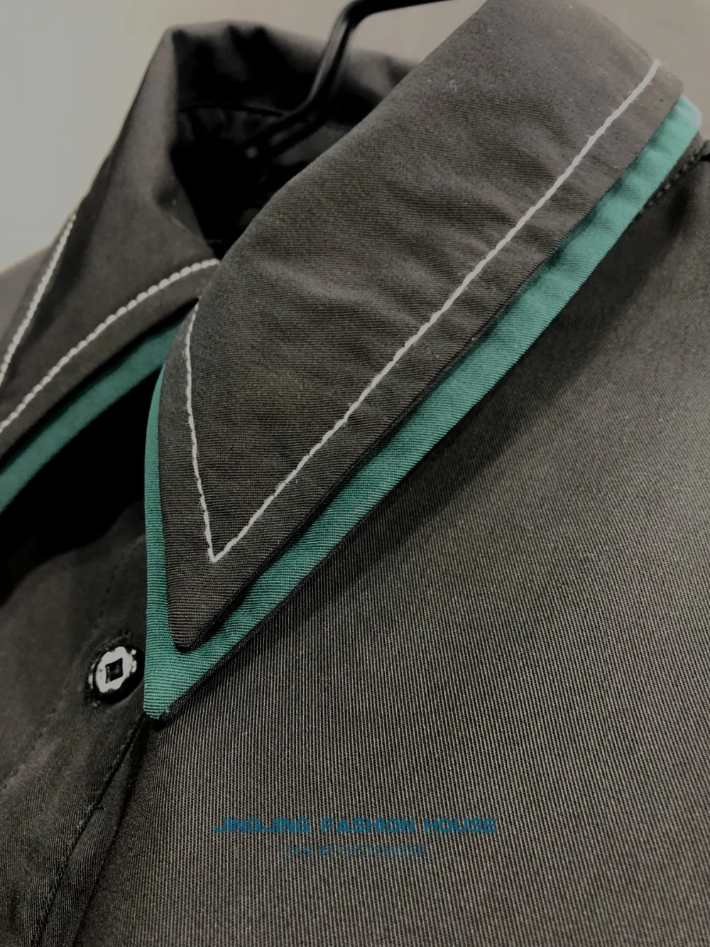S-6XL! Мужская Черная двухъярусная Лоскутная рубашка с большим карманом и длинными рукавами, свободная некорейская версия размера плюс