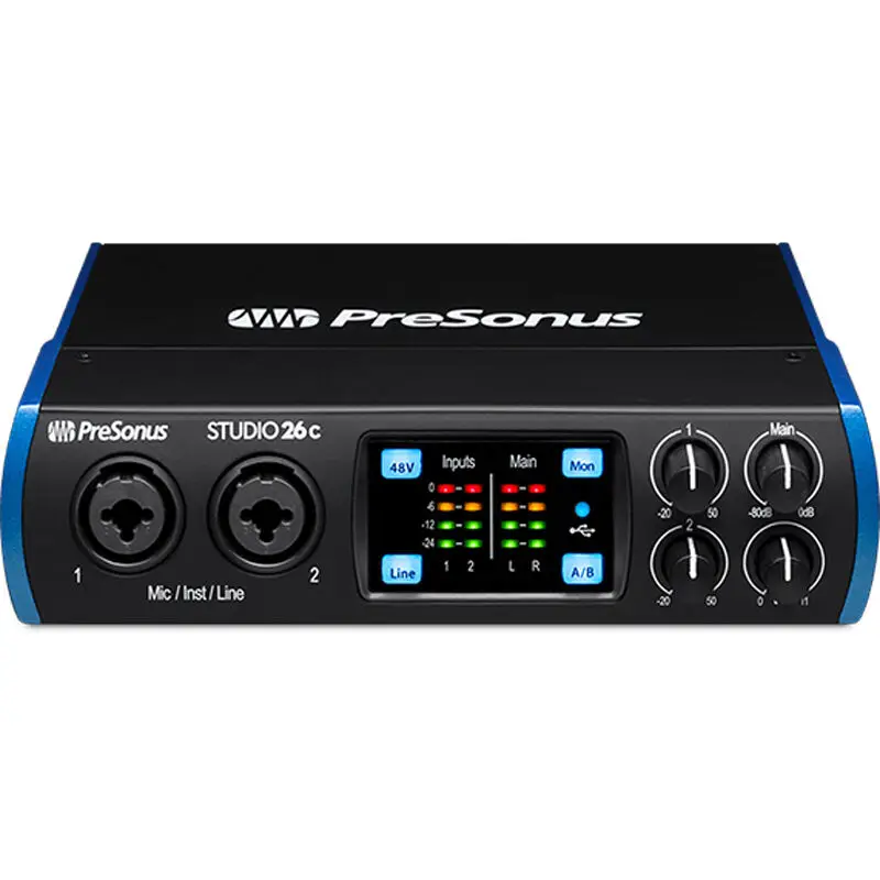 Фотокамера PreSonus Studio 26c USB-C™Полностью Металлическое шасси и металлические ручки
