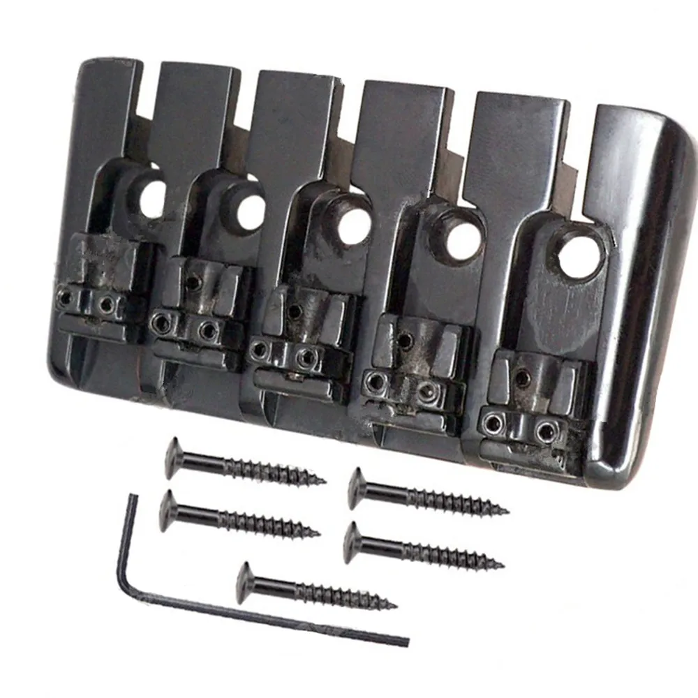 A-Set-Chrome-Vintage-Shape-Saddle-Bridge-for-5-String-Electric-Bass-Guitar-guitar-accessories-Top